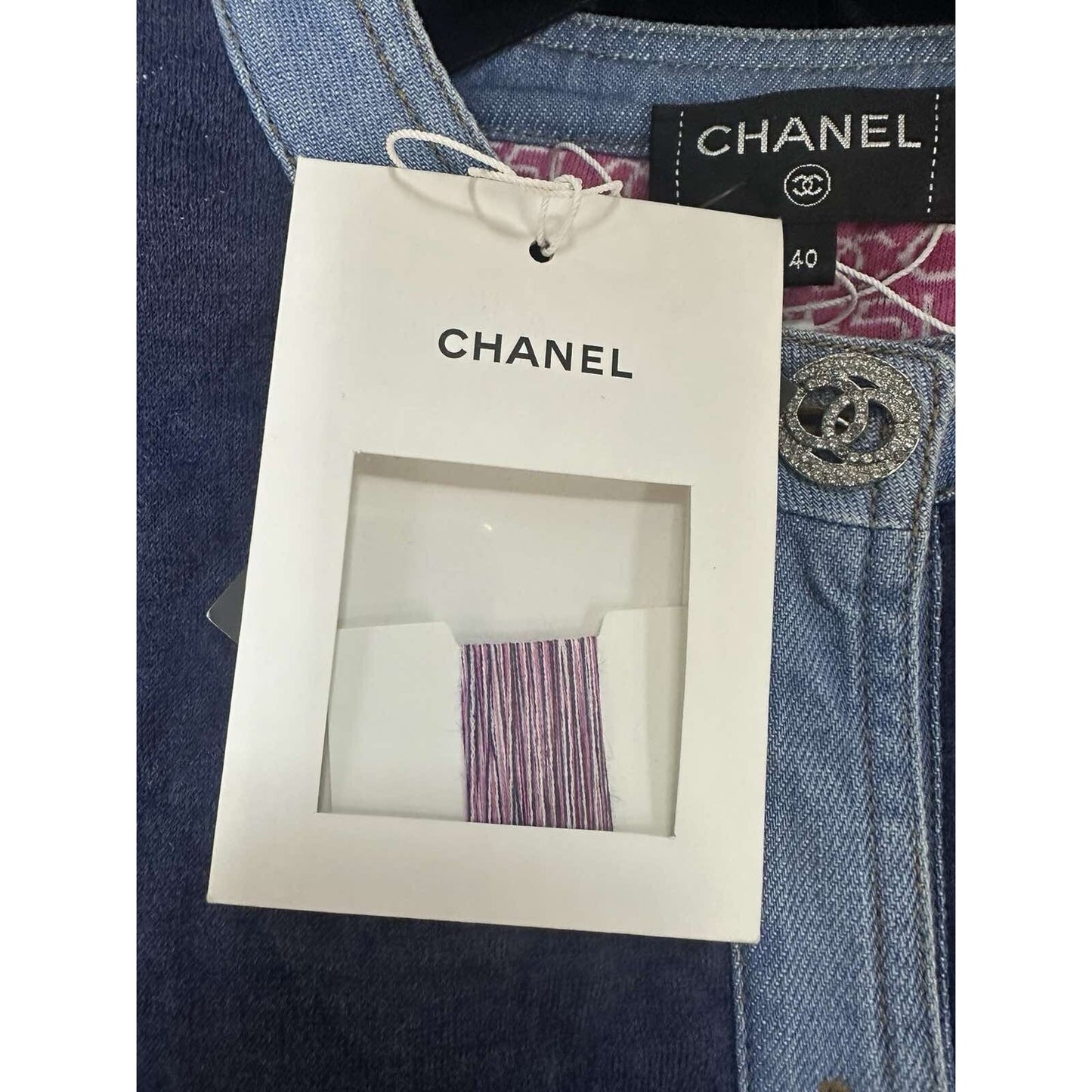 NWT CHANEL 20P Denim Jacket Sz.40 Pre-owned