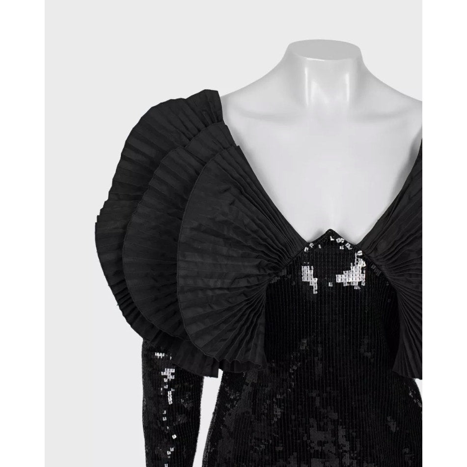 Saint Laurent Black Wool Sequin Dress - Size FR36 (S) Pre-owned