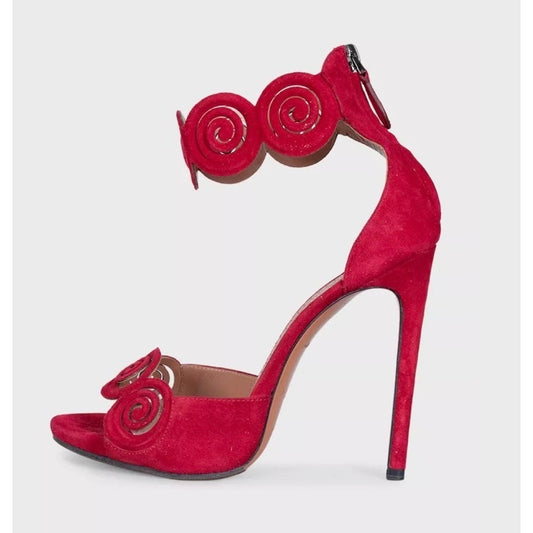 Alaïa Red Suede Stiletto Sandals EU 37 Pre-owned