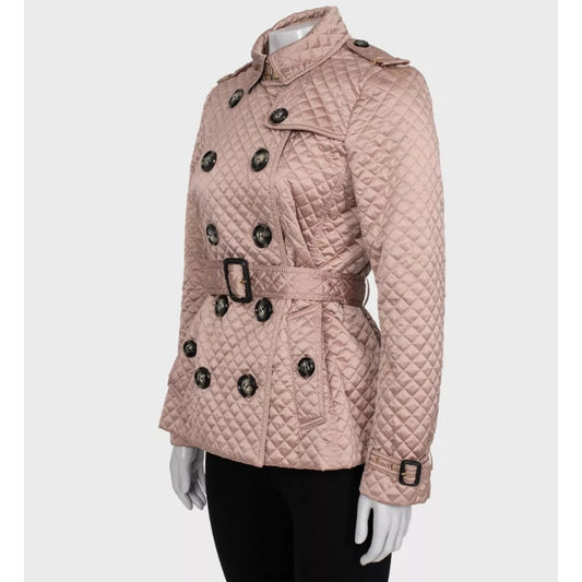 Elegant Burberry Quilted Belted Jacket Size M Pre-owned