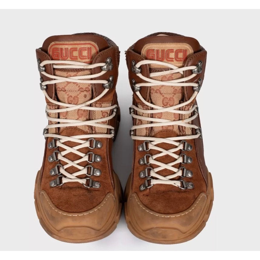 Gucci Brown Suede Lace-Up Ankle Boots - EU 39 Pre-owned