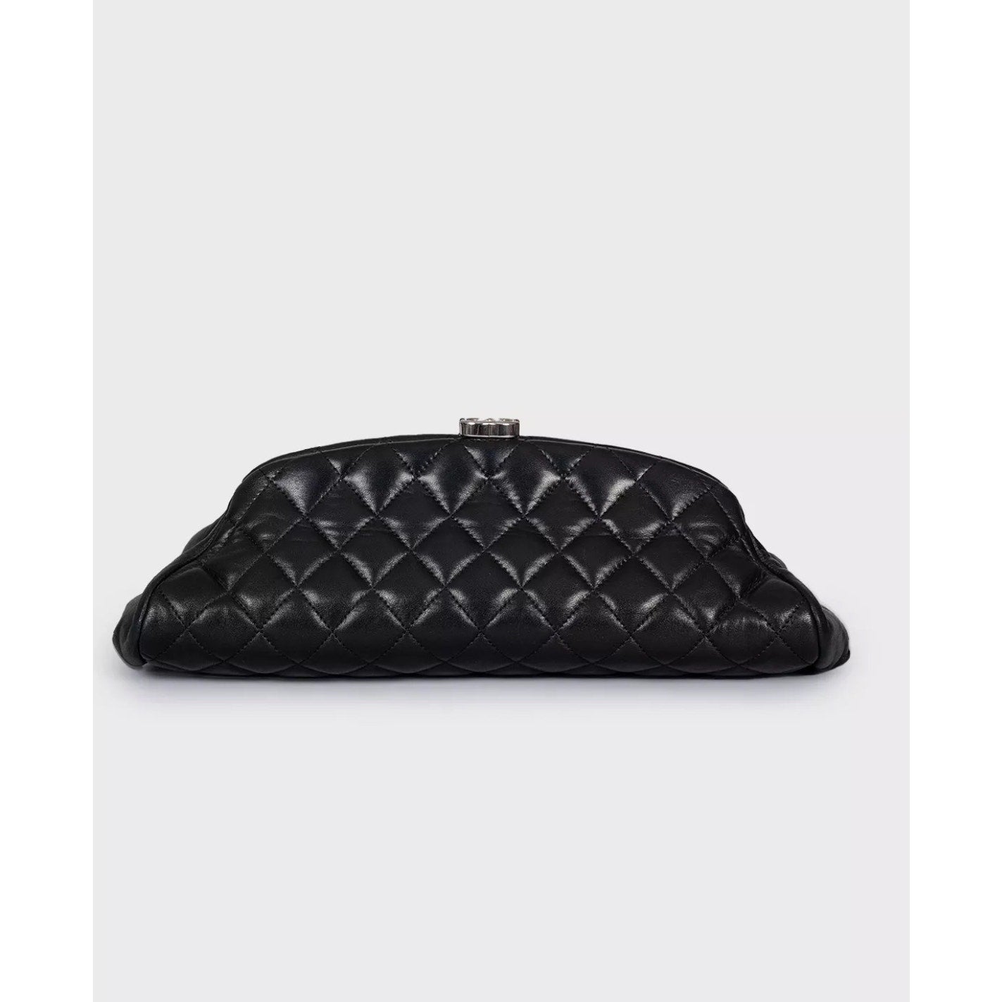 Chanel Mademoiselle Black Calfskin Coco Mark Clutch Bag Pre-owned