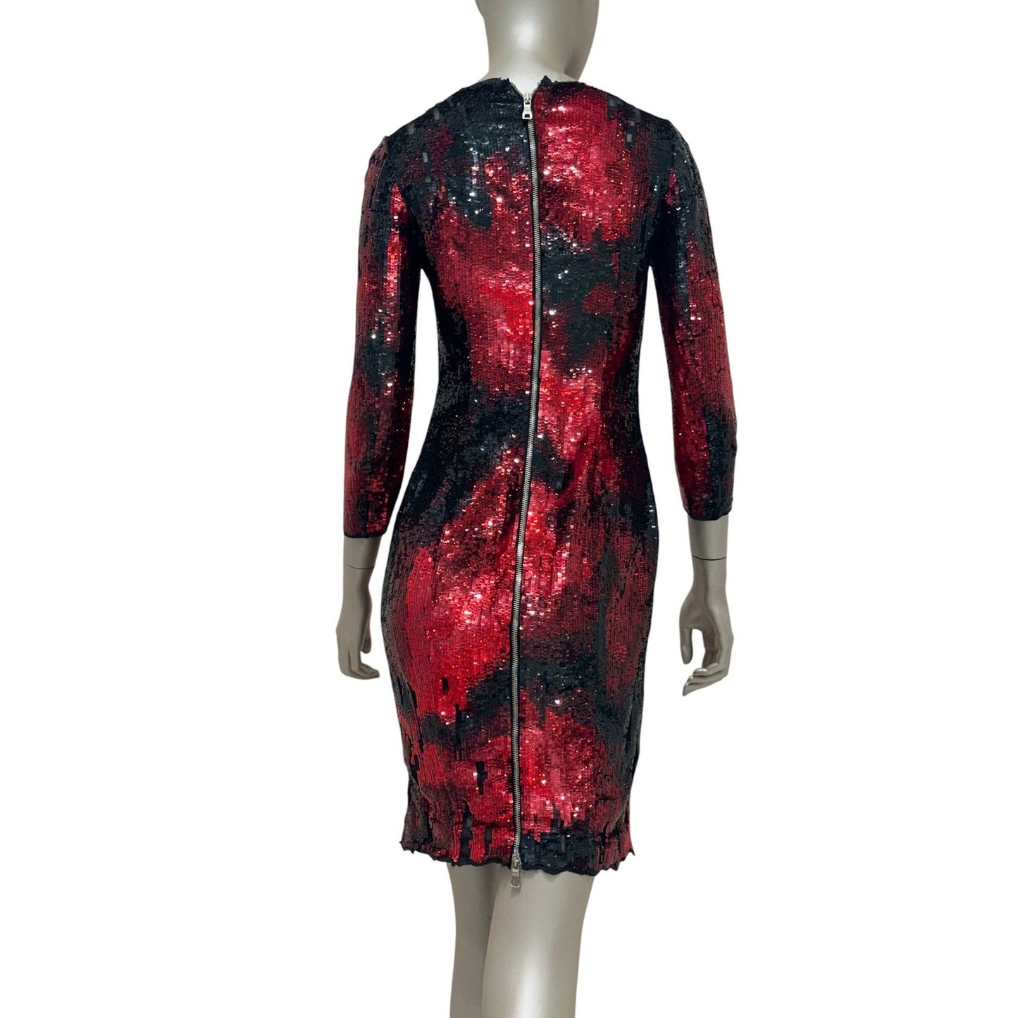 Balmain Tiger-Stripe Sequin Mini Dress - Size 38 pre-owned