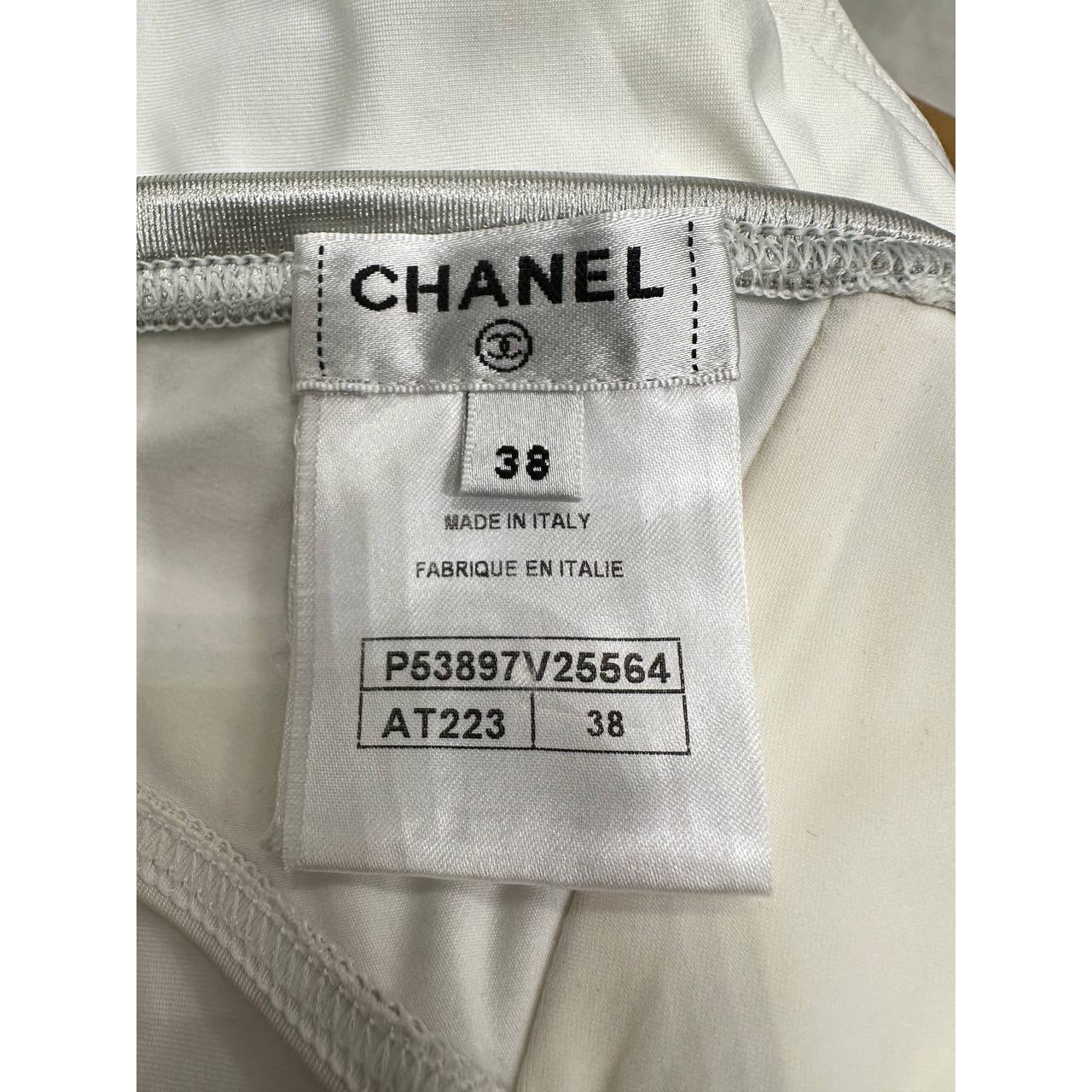 Chanel White CC Logo Two-Piece Bikini - Size 38 Pre-owned