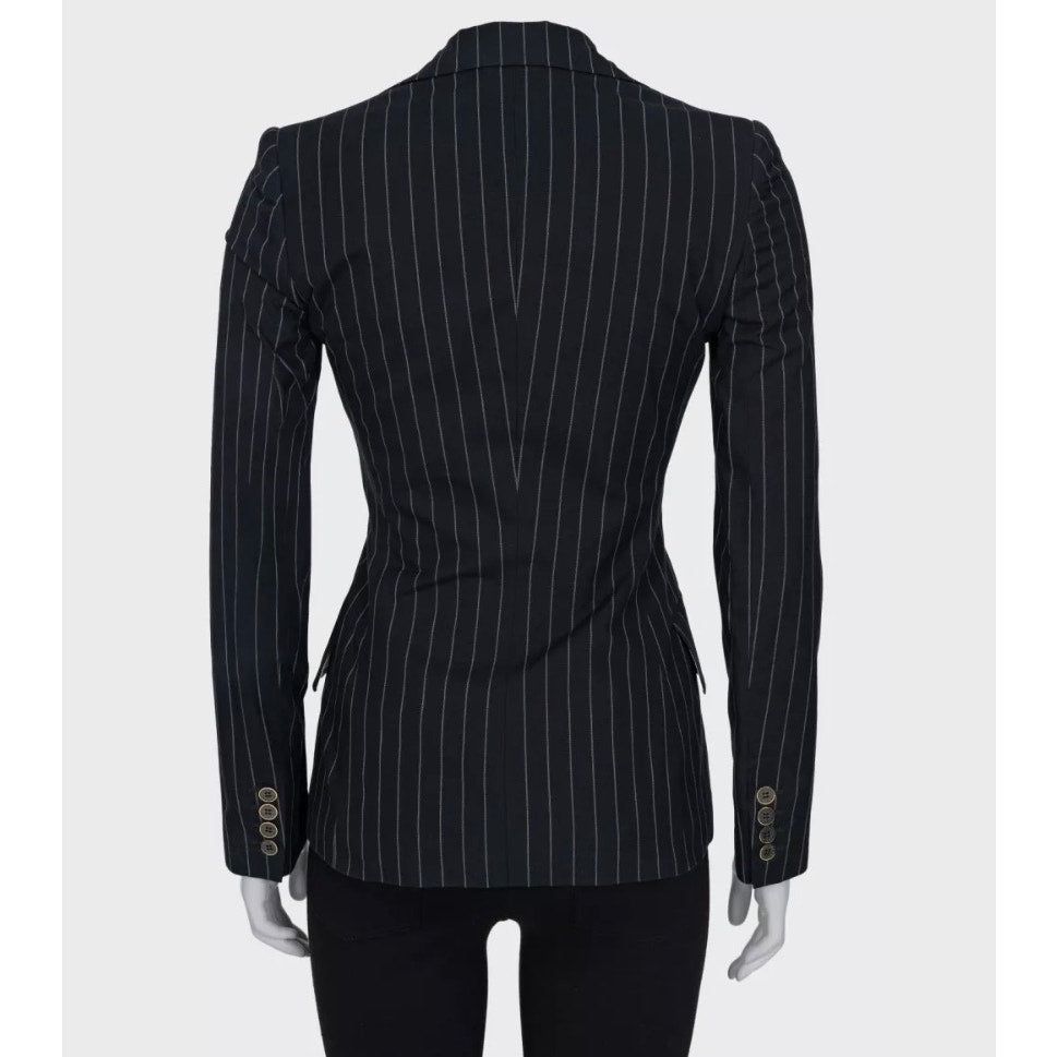 Dolce & Gabbana Navy Pinstripe Fitted Blazer - Size 38/XS Pre-owned