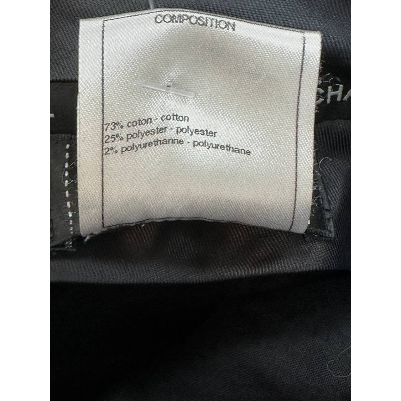 CHANEL 2023 Black White Striped Wide Leg Jeans Sz. 42 Pre-owned