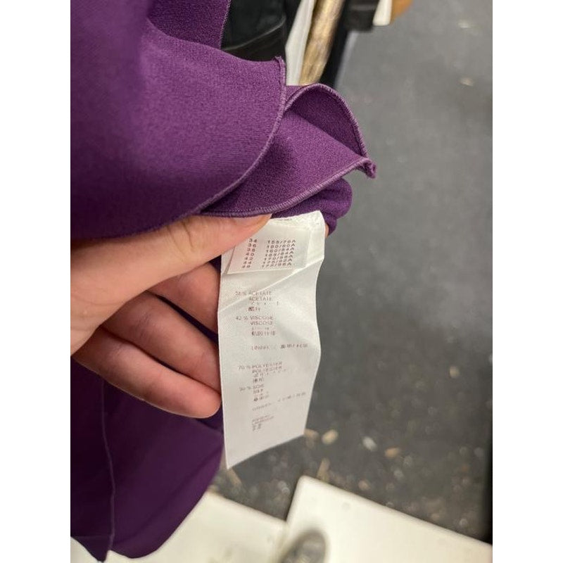 Louis Vuitton Purple Asymmetrical Draped Dress - Size M Pre-owned
