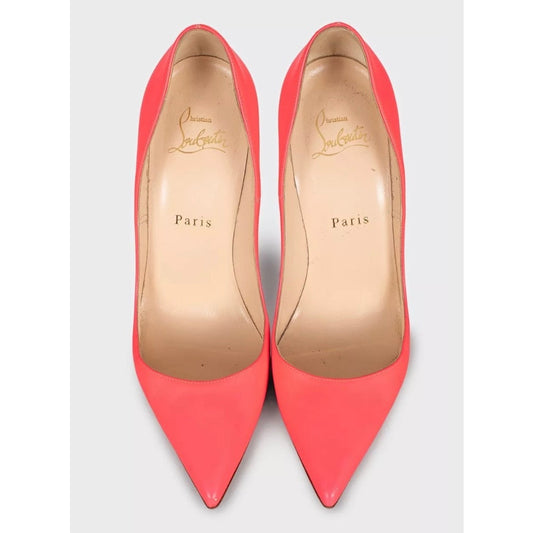 Christian Louboutin So Kate Pink Leather Pointed Toe Pumps Sz.37.5 pre-owned