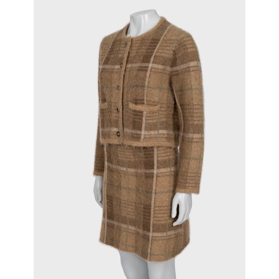 Polo Ralph Lauren Brown Plaid Knit Set - Size S Pre-owned