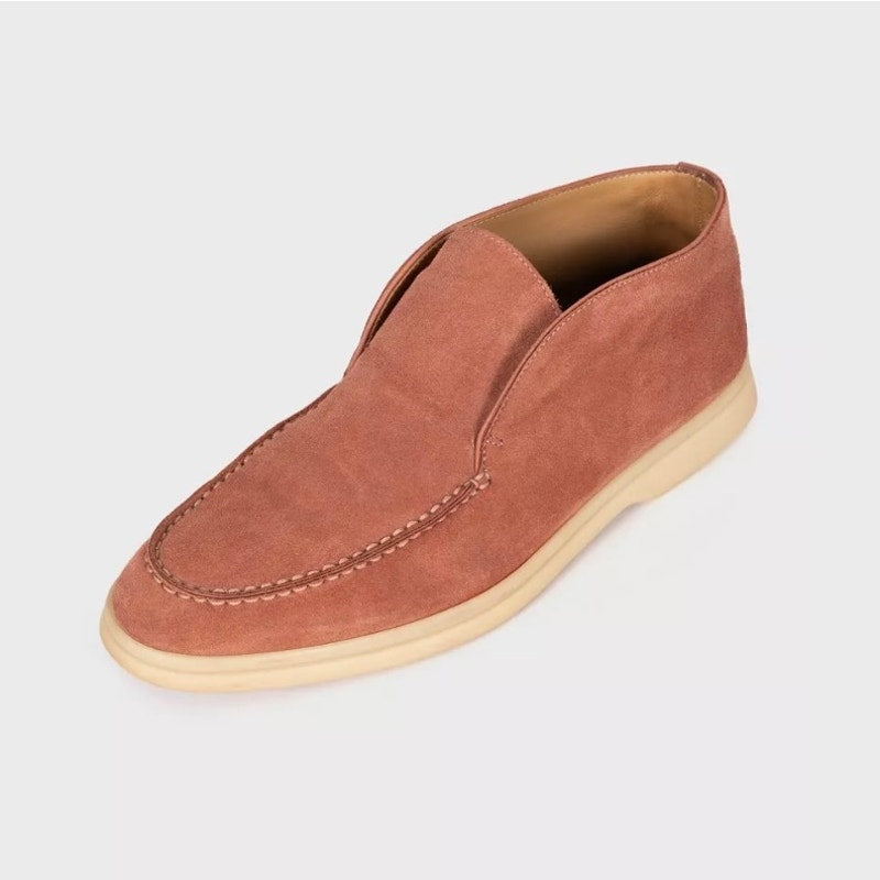 Loro Piana Brown Suede Leather Loafers Slip On Shoes Size 38 Pre-owned