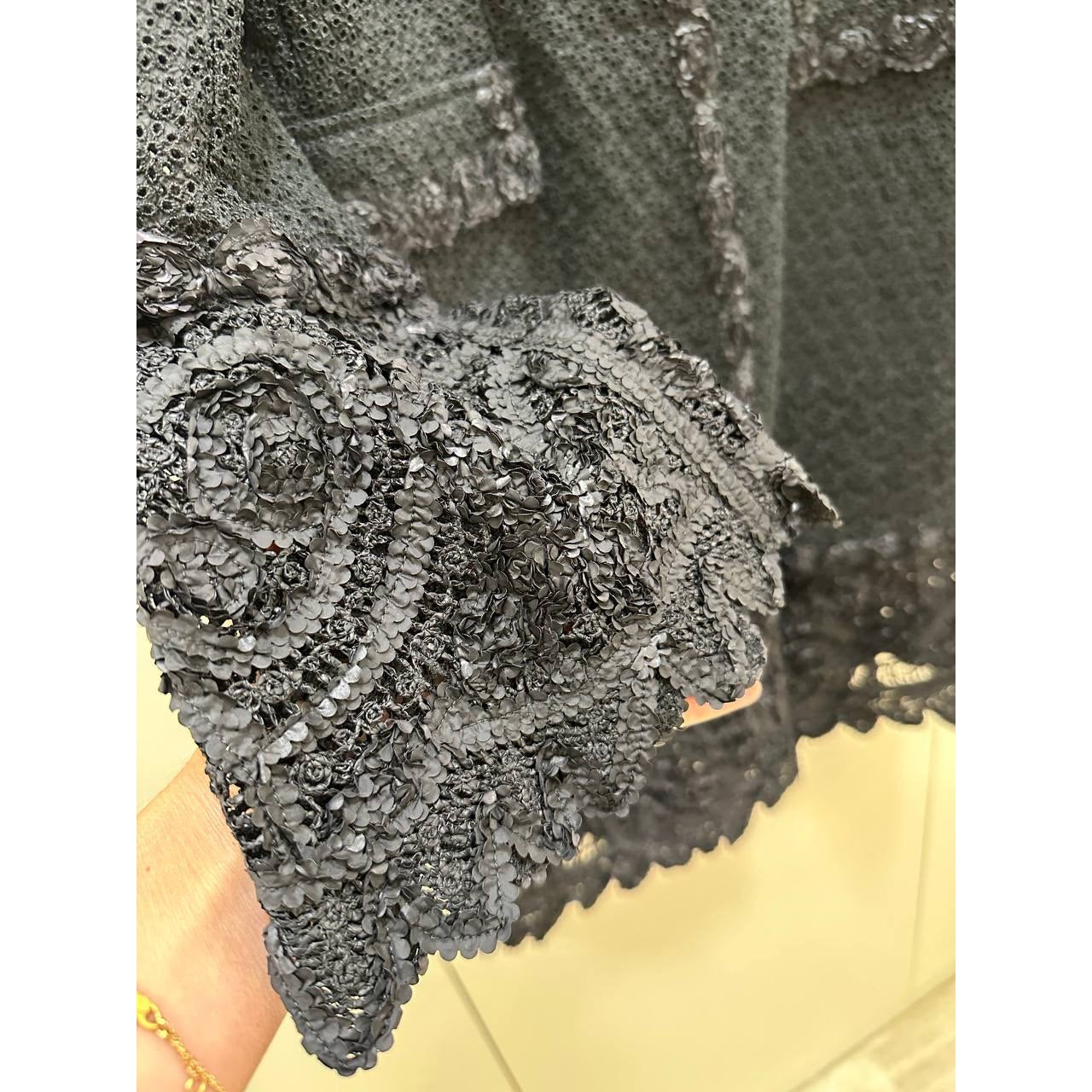 Ermanno Scervino Black Embellished Lace Floral Jacket Sz.38 Pre-owned