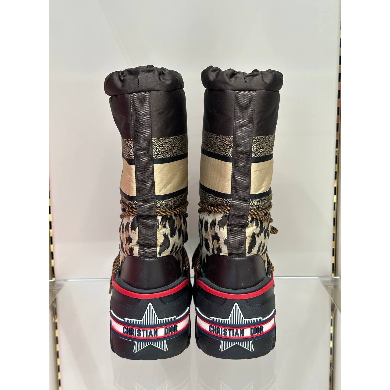 Dior Stylish Leopard Print Snow Boots Sz.37-38 pre-owned