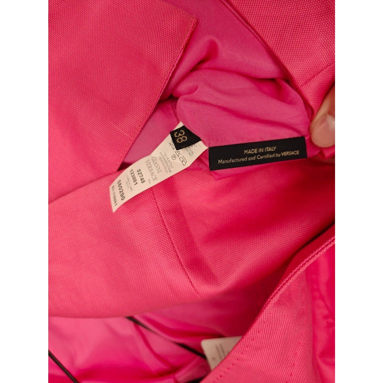 Versace Pink Cotton Skirt Suit - Size S Pre-owned