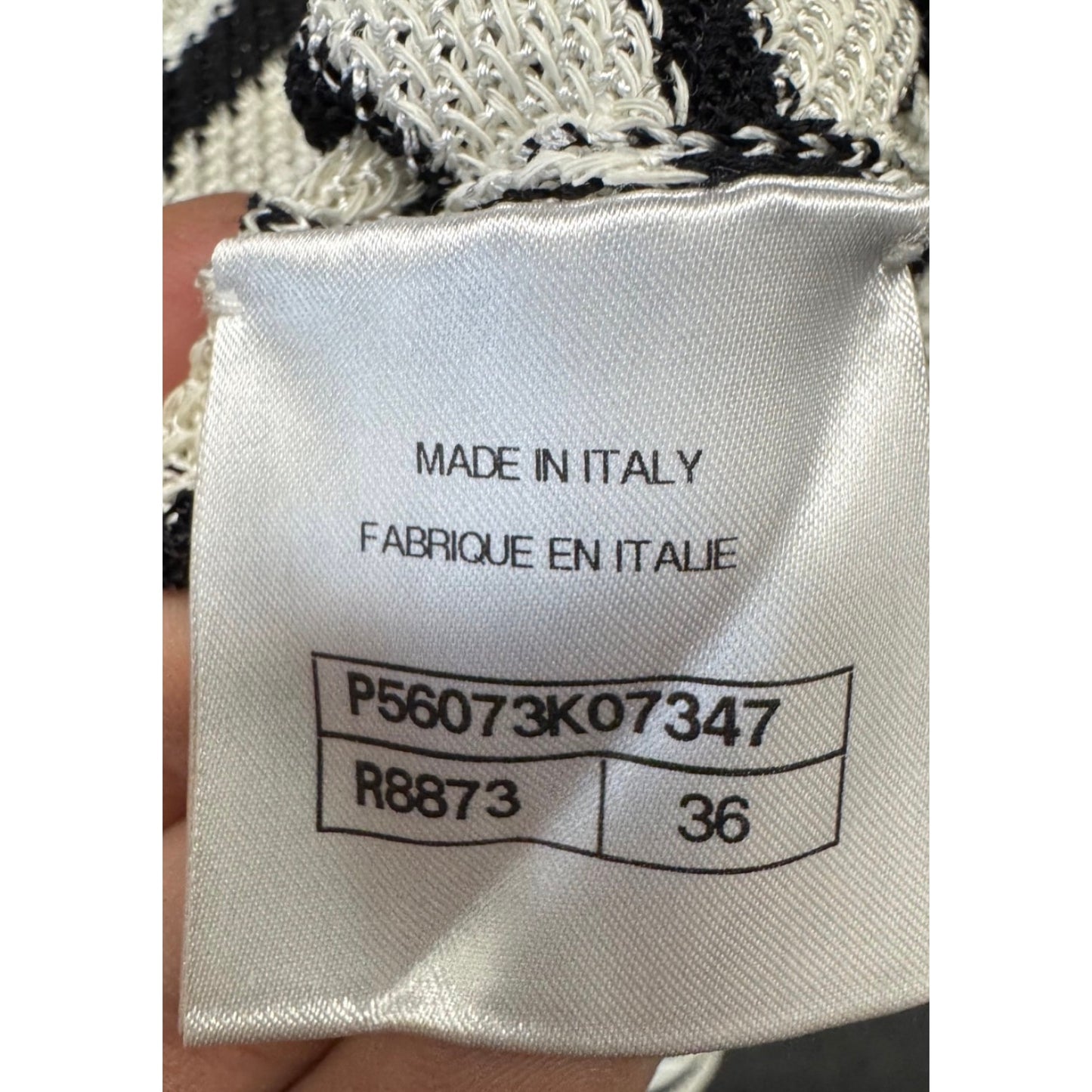 Chanel Black & White Striped Embroidered Suit Sz.36 Pre-owned