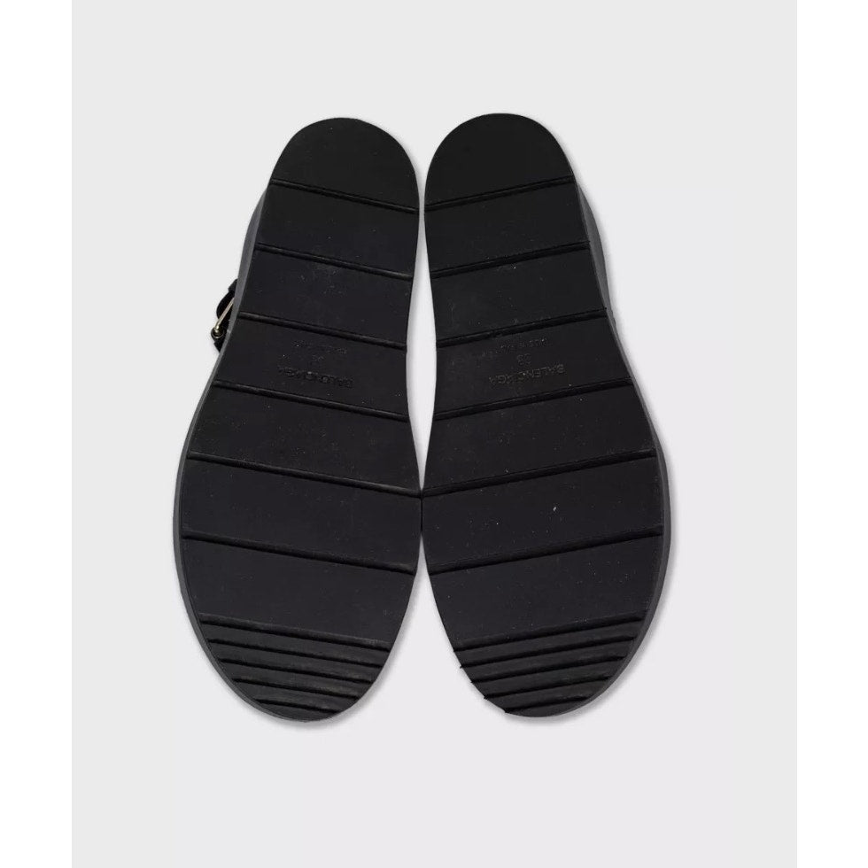 Balenciaga Black Leather Silver-Tone Sandals, EU 38 Pre-owned