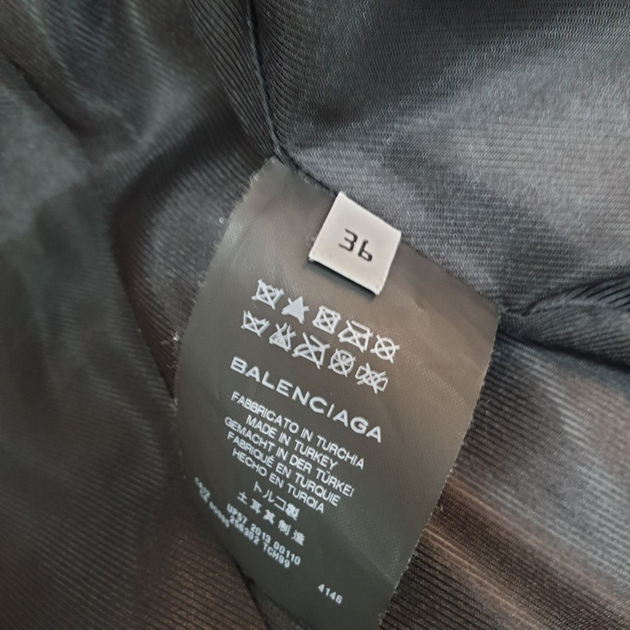 Balenciaga Navy Blue Leather Jacket Sz.36 Pre-owned