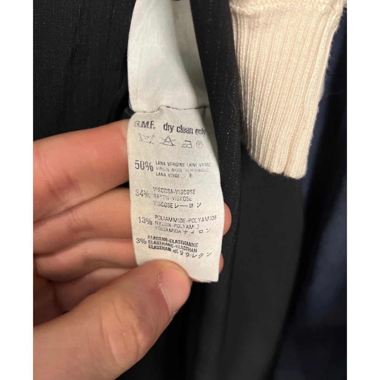 Gianfranco Ferre Black Striped Wool Suit Sz.42/L pre-owned