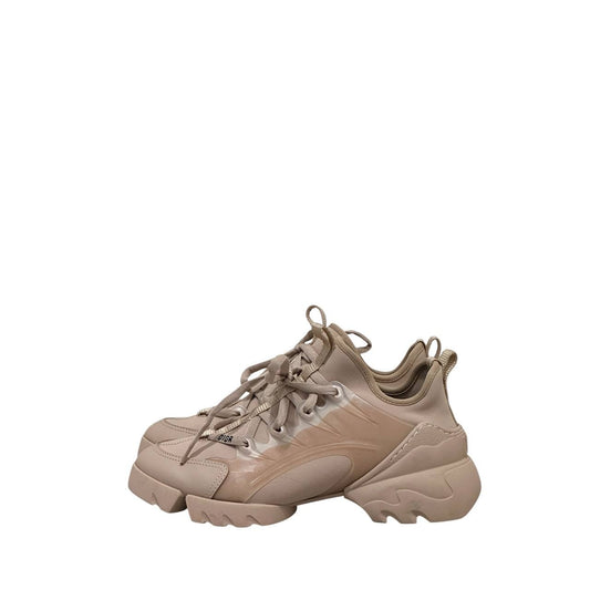 Dior D-Connect Lace-Up  Beige Leather & PVC Sneakers  sz.37.5 pre-owned