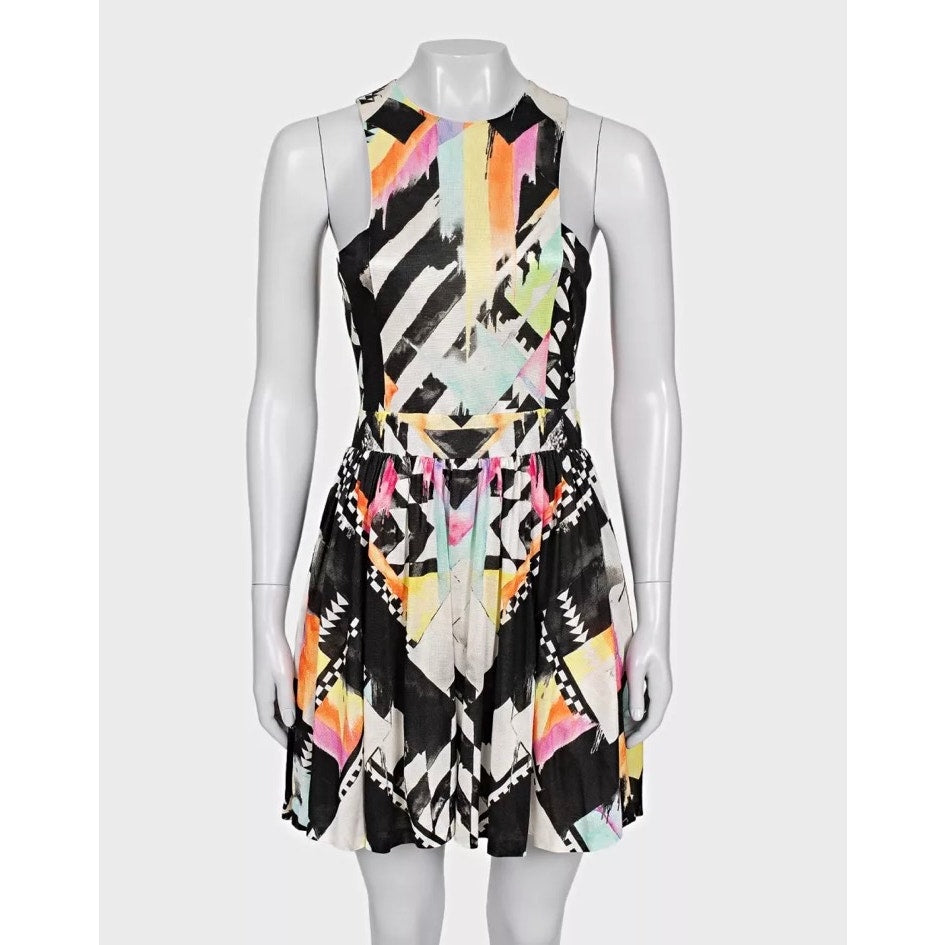 NWOT Balmain Off Shoulder Fitted Dress Viscose Silk Blend Sz.38 Pre-owned