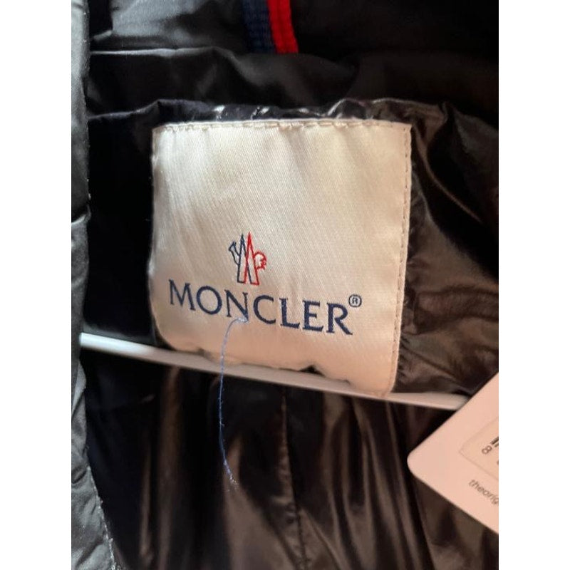 Moncler Black Fitted Down Jacket Asymmetric Zip Detachable Collar S Pre-owned