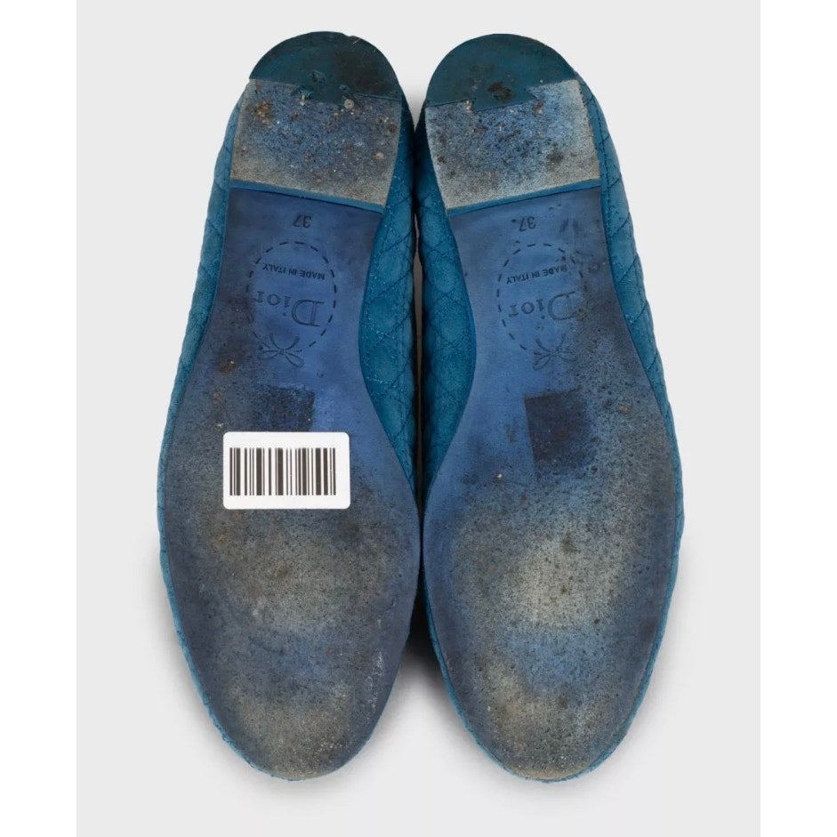 Christian Dior Blue Suede Ballet Flats - EU 37 pre-owned
