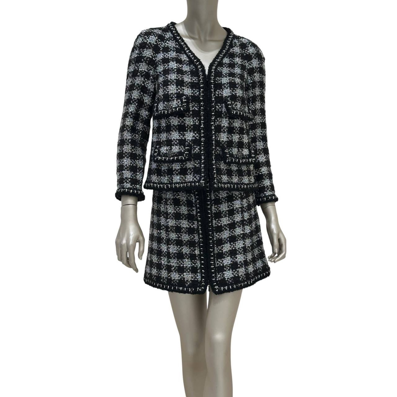 Chanel 2011 Runway Black & Silver Tweed Suit - Size 36 Pre-owned