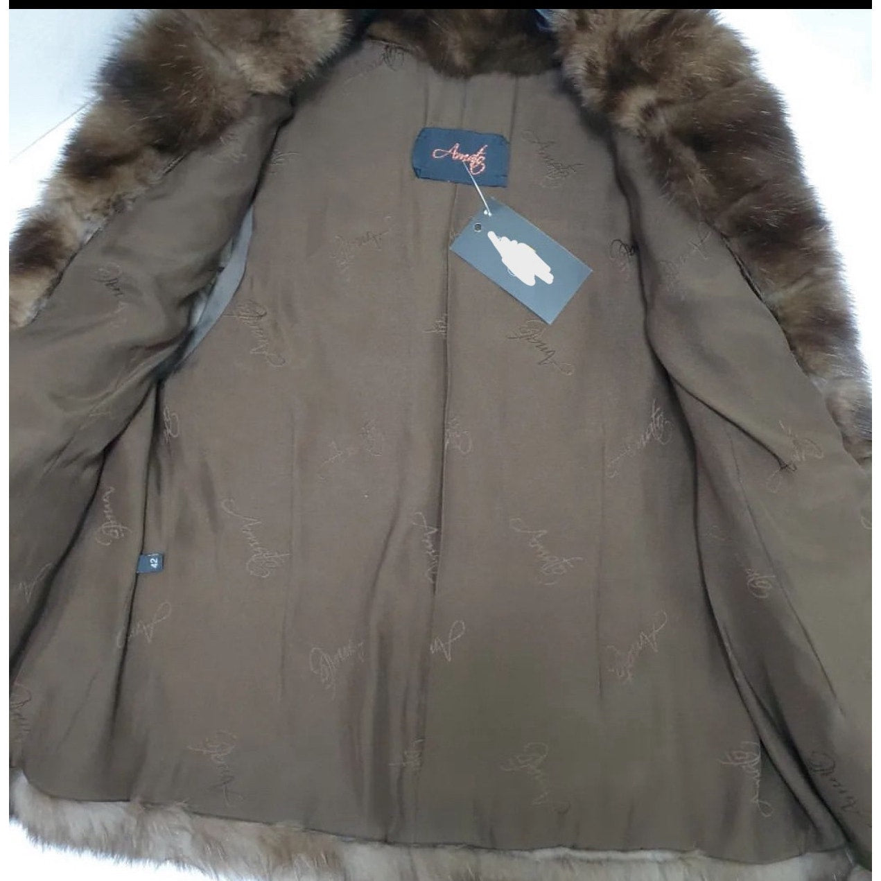 Amato Sable Fur Sleeveless Coat Jacket Size Small (42) Pre-owned