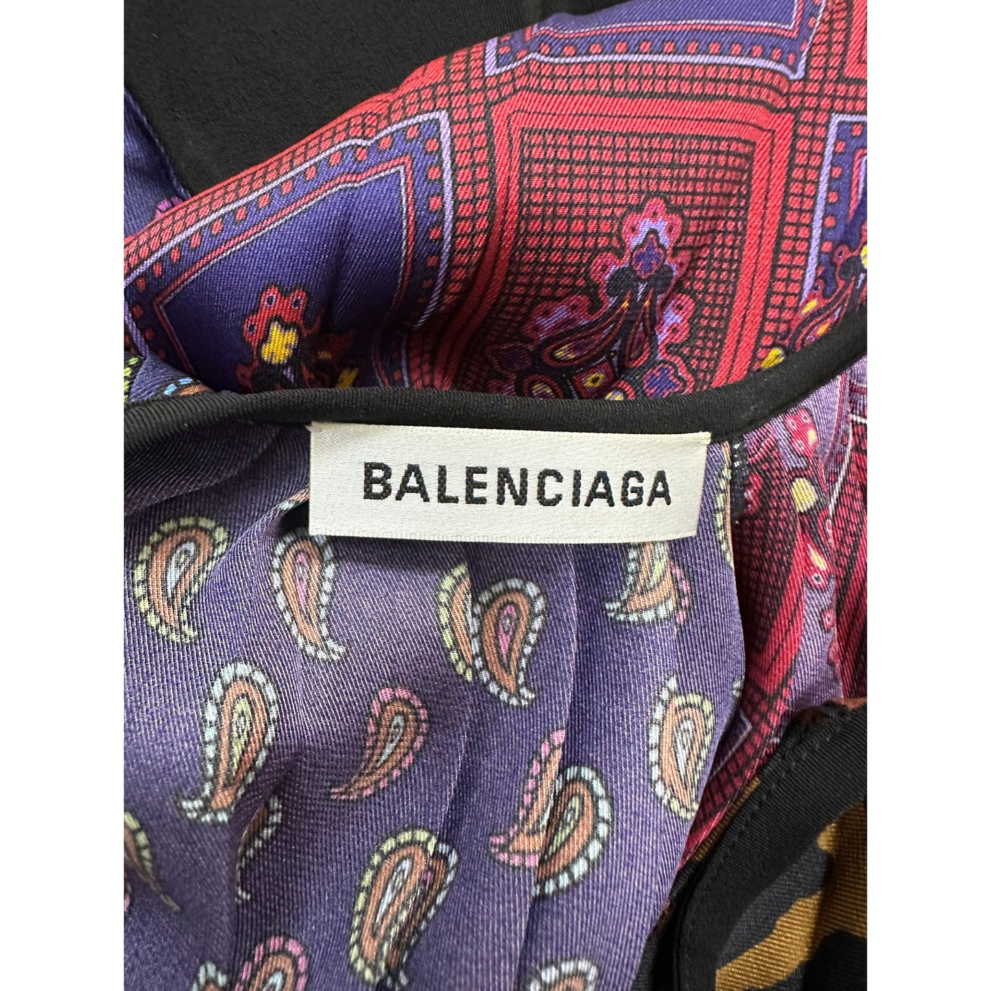 BALENCIAGA Floral & Logo Print Scarf Dress In Multicolor Pre-owned