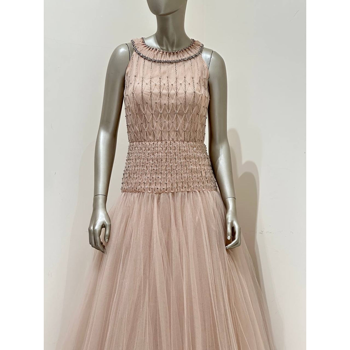 Valentino Blush Pink Embellished Tulle Gown Sz.40 Pre-owned