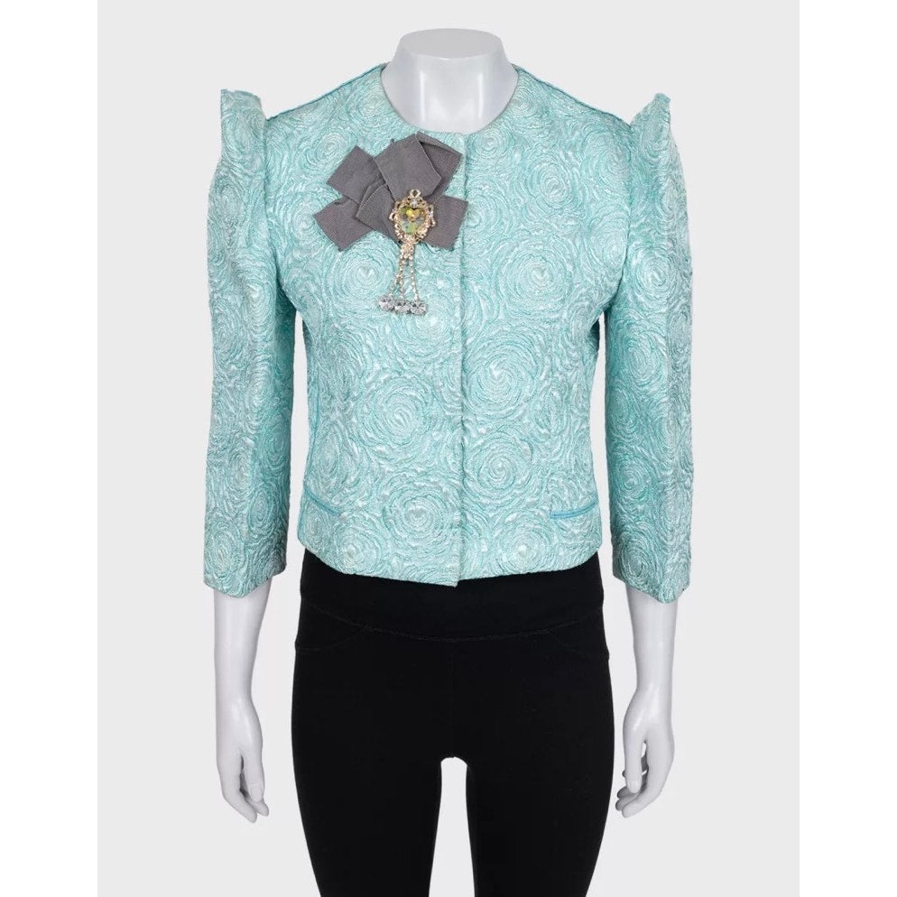 Dolce & Gabbana Shimmering  Chic Accented Shoulders Jacket Sz.44 Pre-owned