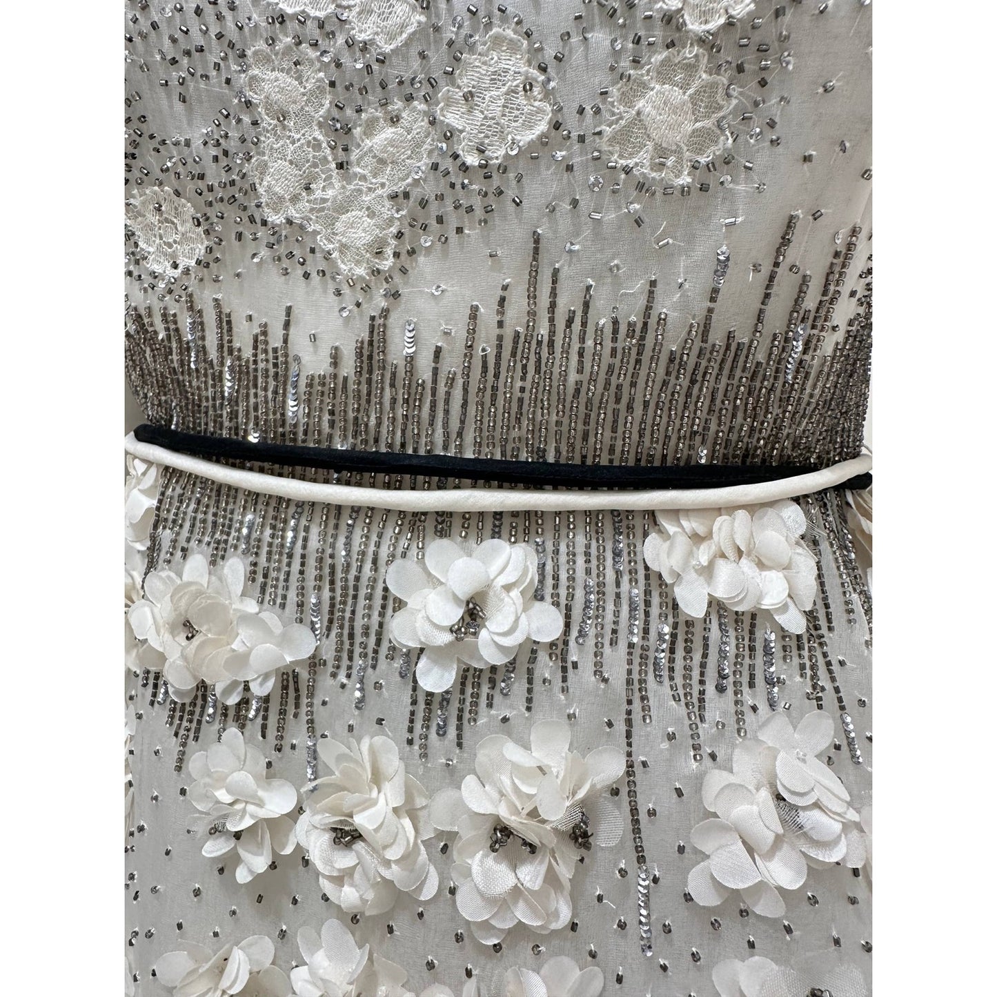 Valentino Silk Floral Appliqué Cocktail Dress Sz.6 Pre-owned