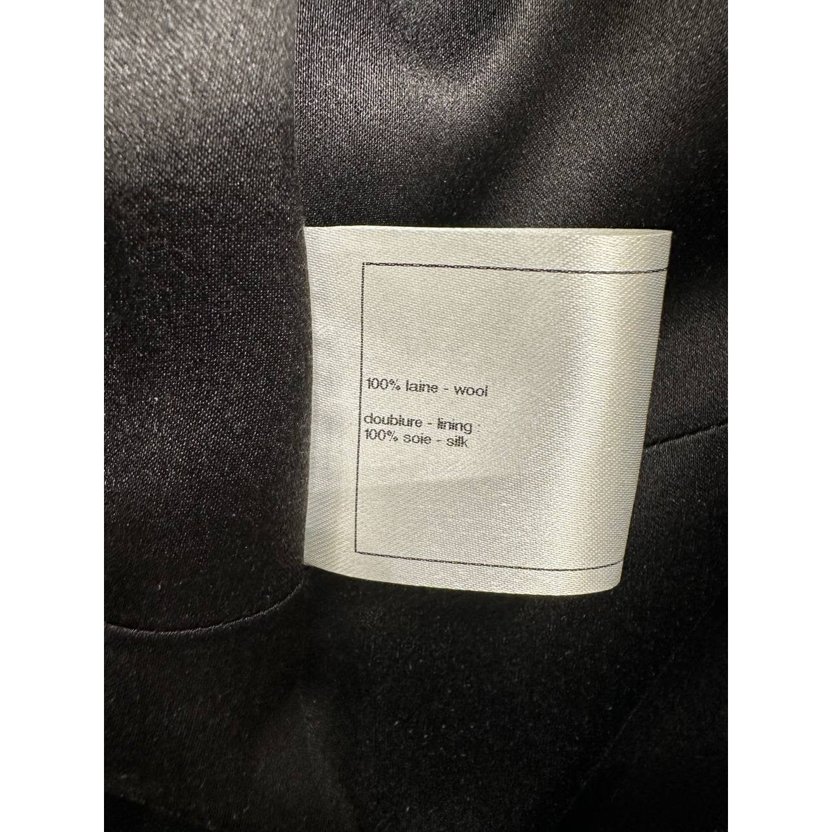 CHANEL Black Wool Coat A-Line Double-Breasted Sz. 38 Pre-owned