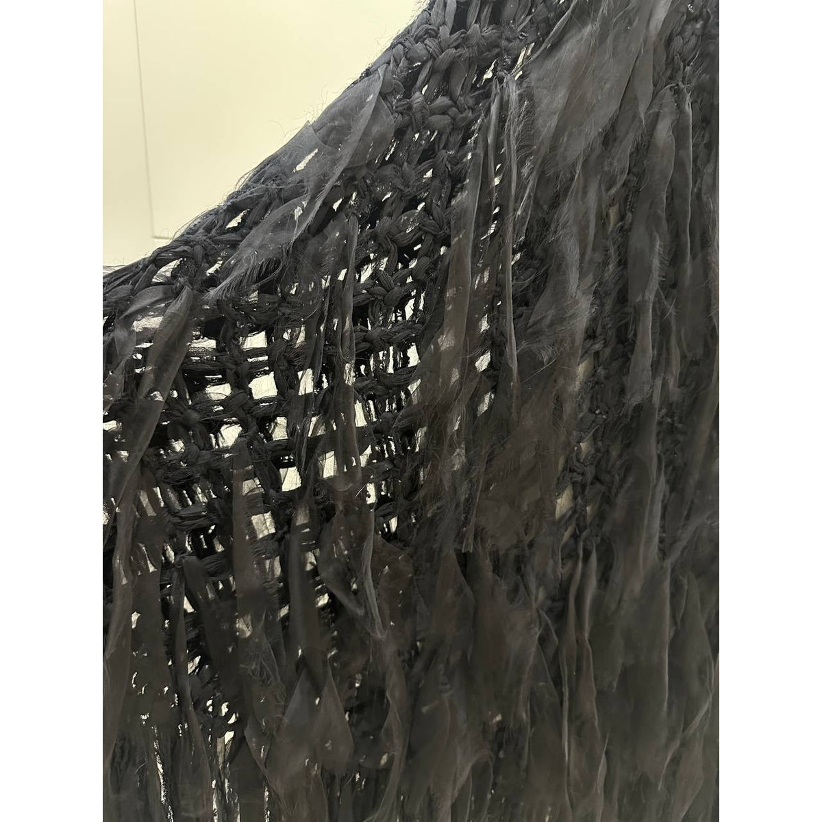 Stunning Chanel 11A Black & Ivory Feather Maxi Dress Sz.38 Pre-owned
