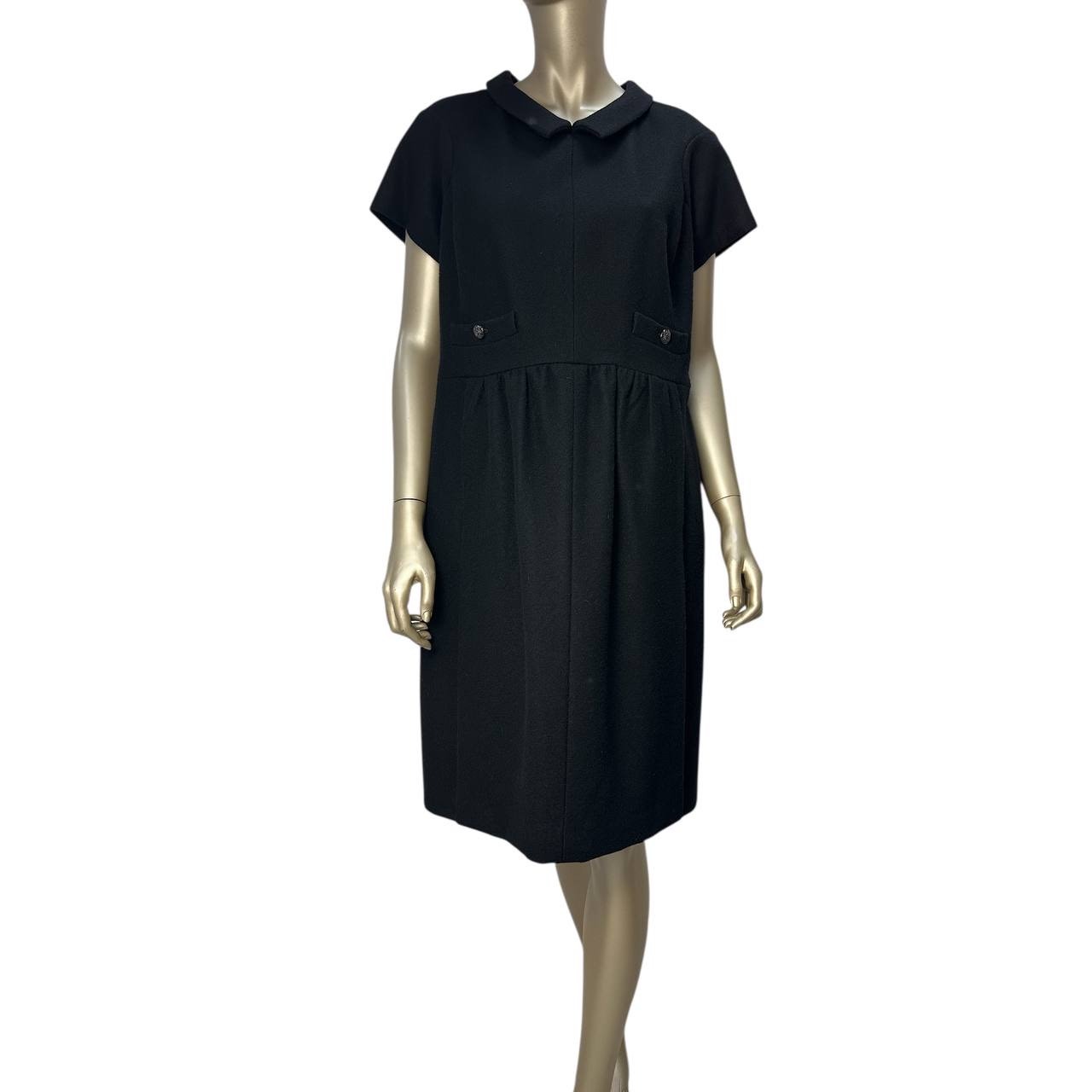 Chanel Classic Black Wool Dress - Size FR44 Pre-owned