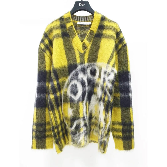 Christian Dior 2022 Runway Plaid Mohair Sweater - Sz 36 Pre-owned