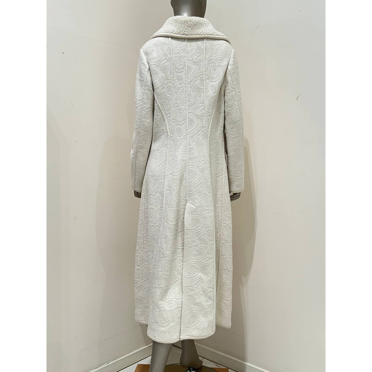 Ermanno Scervino White Wool Mohair Silk Coat Size IT 48 Pre-owned