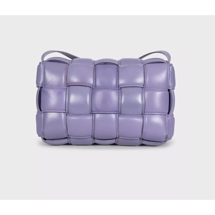 Bottega Veneta Purple Cassette Leather Shoulder Bag Pre-owned