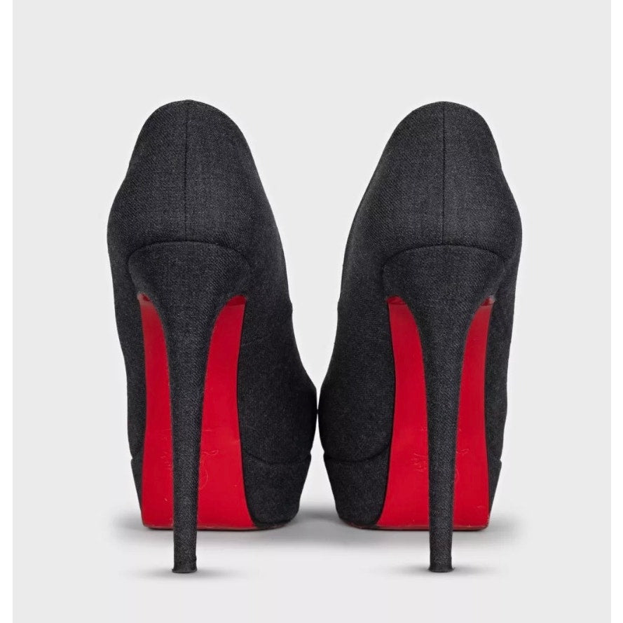 Christian Louboutin Black Textile Stiletto Pumps sz.39.5 Pre-owned