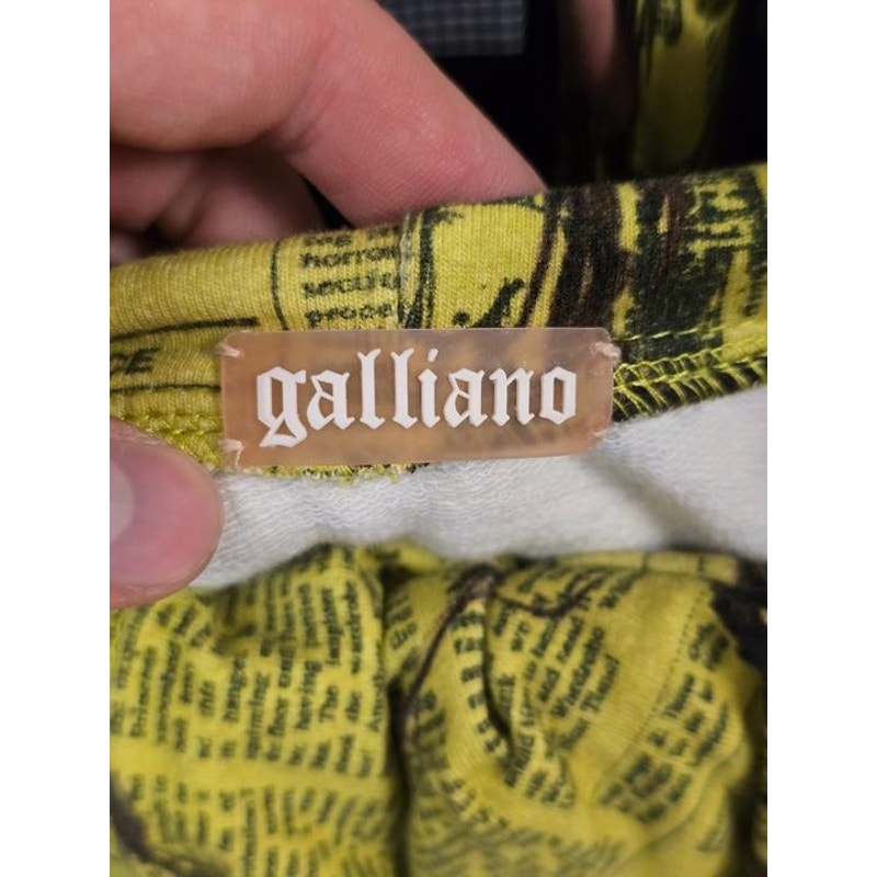 Galliano Vintage Yellow Printed Shorts Suit Set S Pre-owned