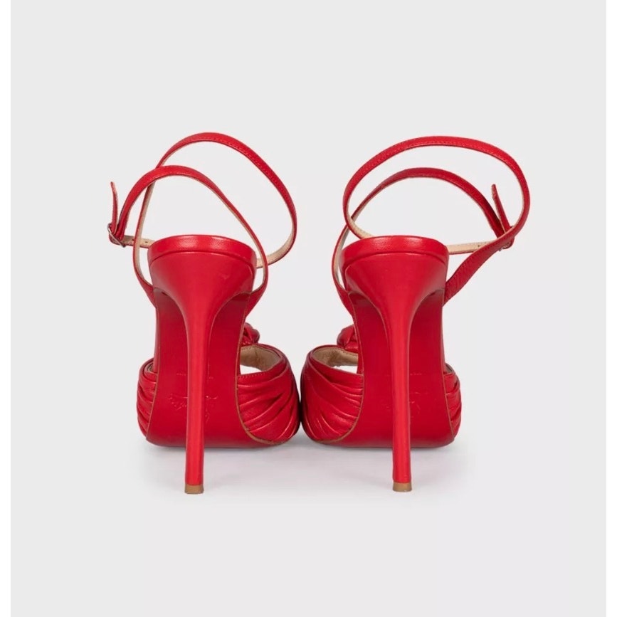 Christian Louboutin Red Leather Strappy Sandals Size 38 pre-owned