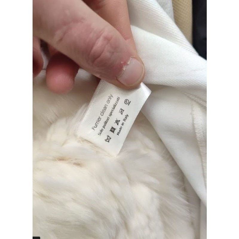 Valentino Roma Luxurious White Faux Fur Coat - Size XL Pre-owned
