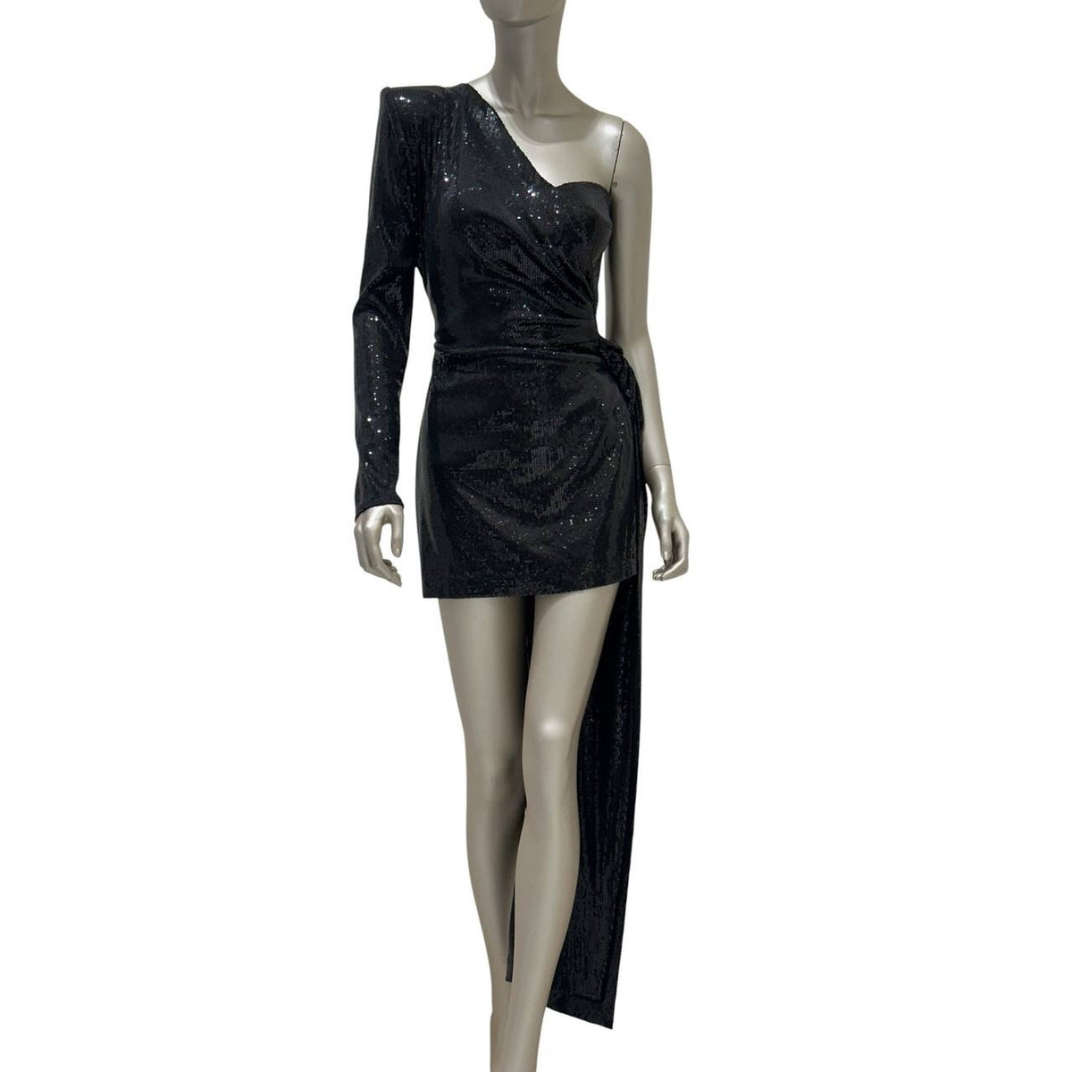 David Koma Ruched Asymmetric Sequin Mini Dress / Gown Sz.S Pre-owned