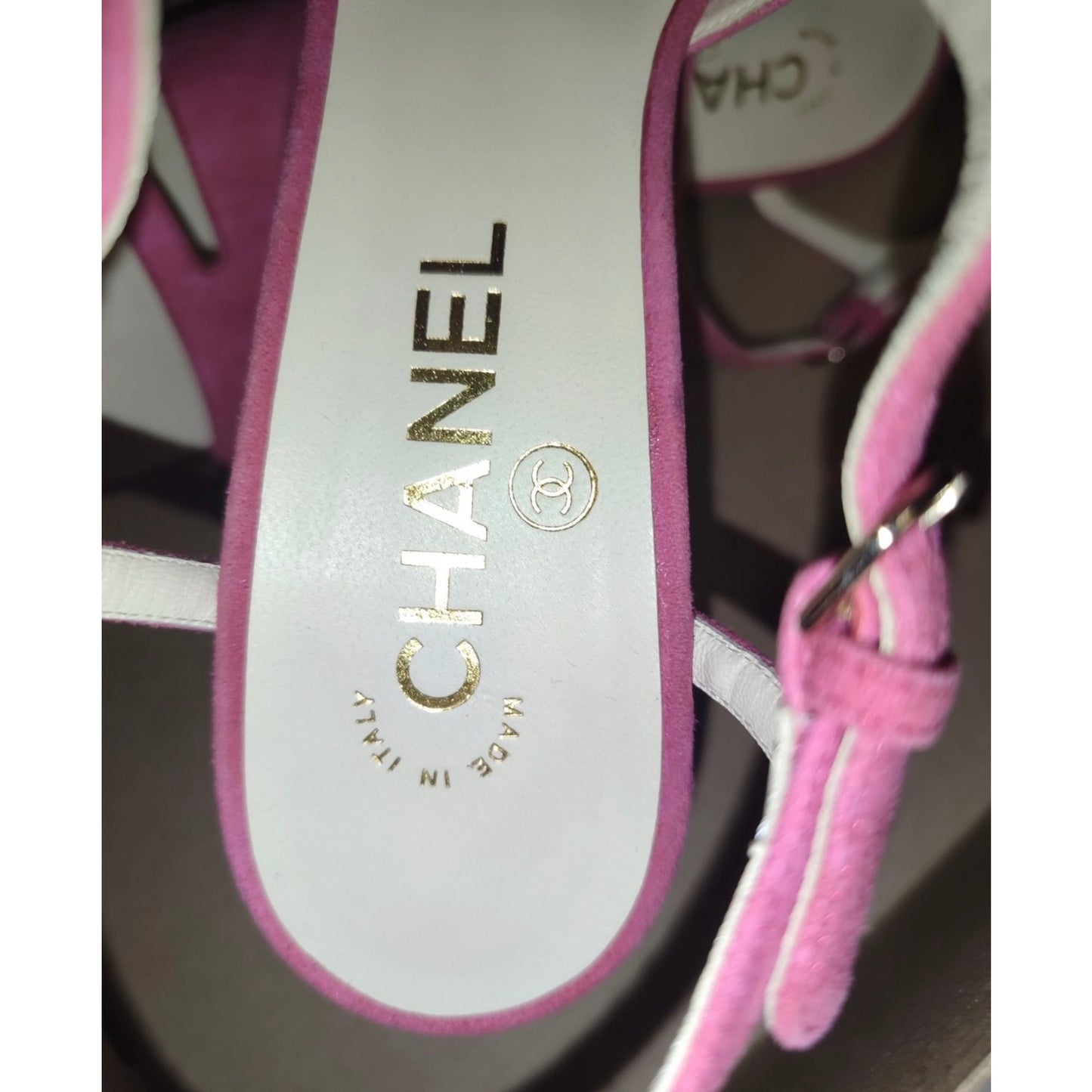 Chanel Pink Suede High Heel Sandals - Size 39 Pre-owned