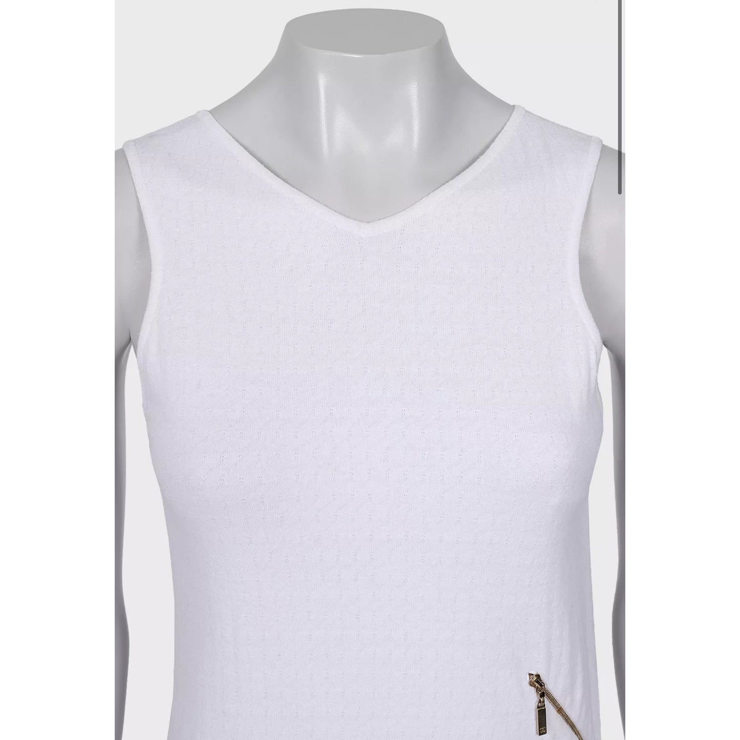 Chanel White Cotton Blend Dress Sz.36 Pre-owned