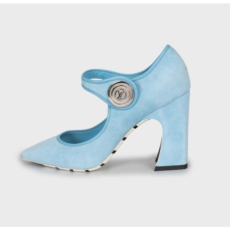 Louis Vuitton Cruise 2015 Blue Suede Royal Pumps 38.5 pre-owned