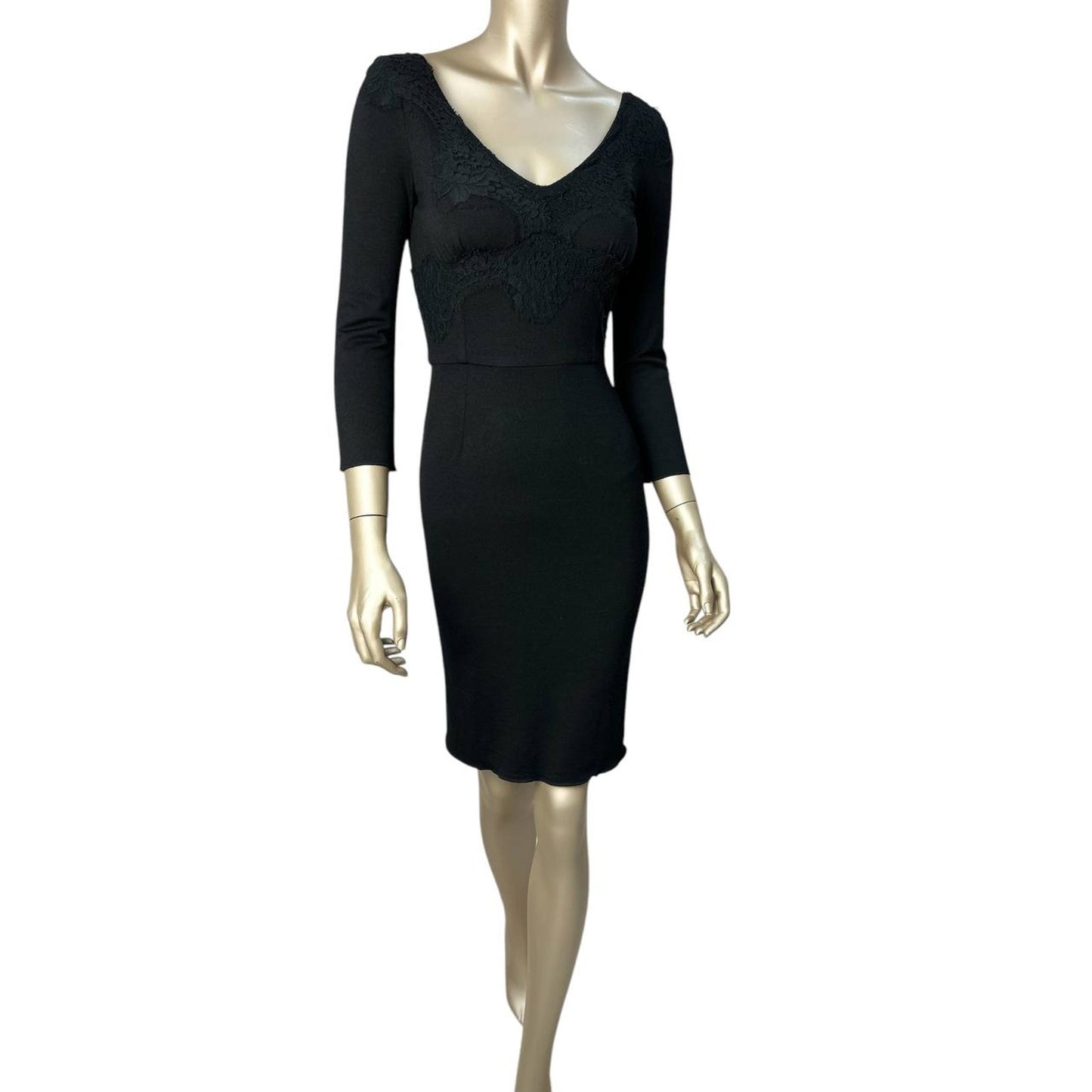 Dolce & Gabbana Black Fitted Lace Dress Sz.40 Pre-owned