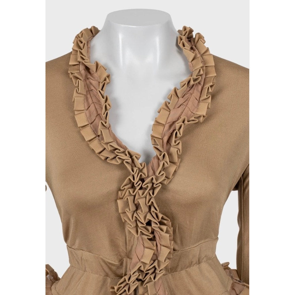 Yves Saint Laurent Vintage Beige 3/4 Sleeve Blouse Sz.S Pre-owned