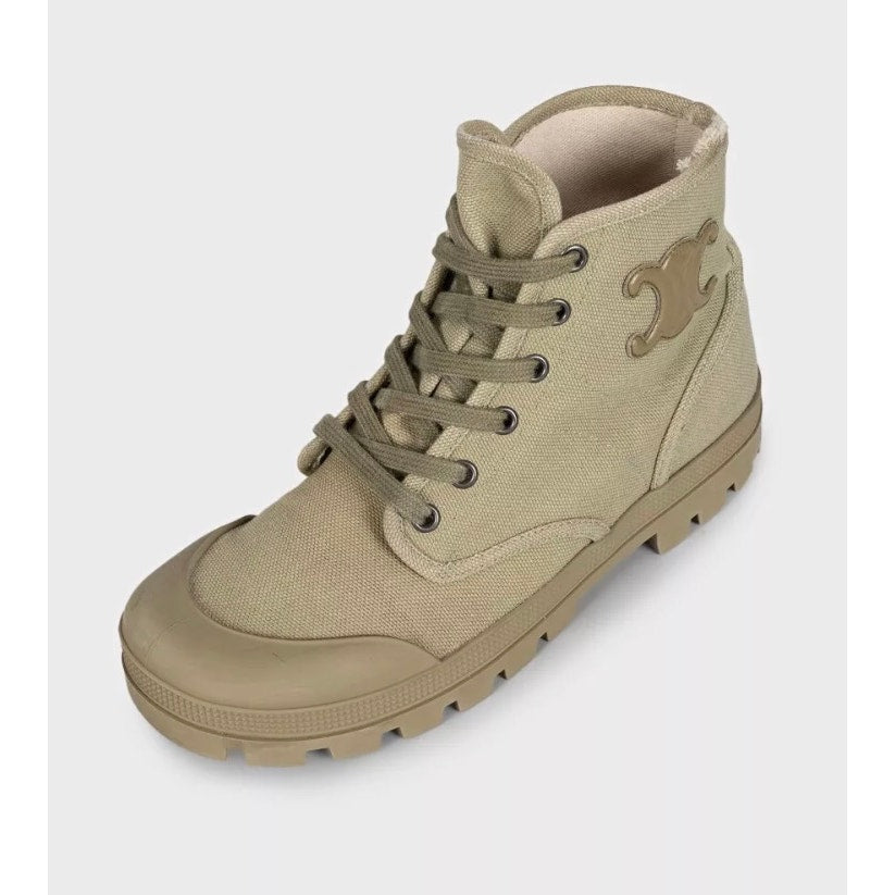 Celine Green Logo Lace-Up Boots - Authentic EU 38 Pre-owned