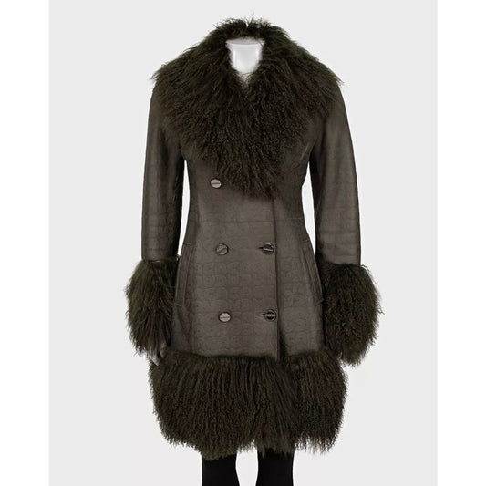 Ferre Green Shearling Coat IT42 Pre-owned
