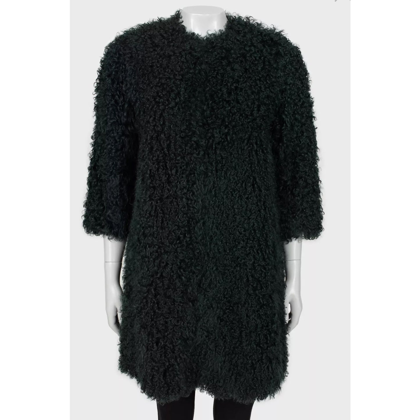 Max Mara Dark Green Karakul Fur Coat - Size XS / IT38 Pre-owned